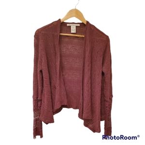 American Rag Maroon Open Front Cardigan Long Sleeved Small